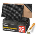 SGM Black Premium Car Sound Deadening Mat 80 mil (2mm) 30 sqft (2.78 sqm) with Installation Roller Set, Automotive Sound Deadener, Self Adhesive Butyl Car Sound Deadening Material, Audio Insulation
