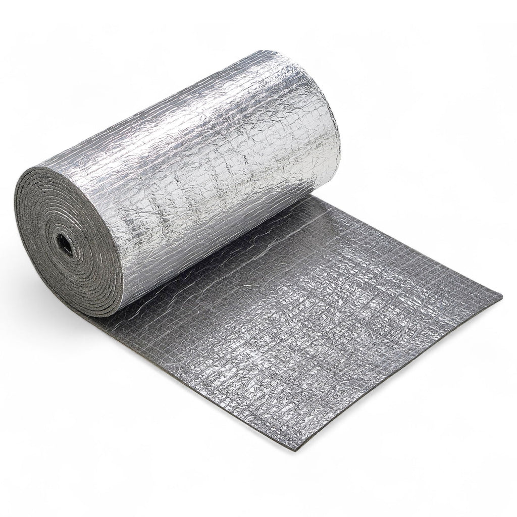 SGM Ecobloc 160 mil (4mm) 36 sqft (3.4 sqm) Car Sound Deadener Roll & Heat Shield, Closed Cell PE Foam + Aluminum, Noise Reduction & Thermal Insulation for Roof, Doors, Trunk, Floor DIY Easy Instal