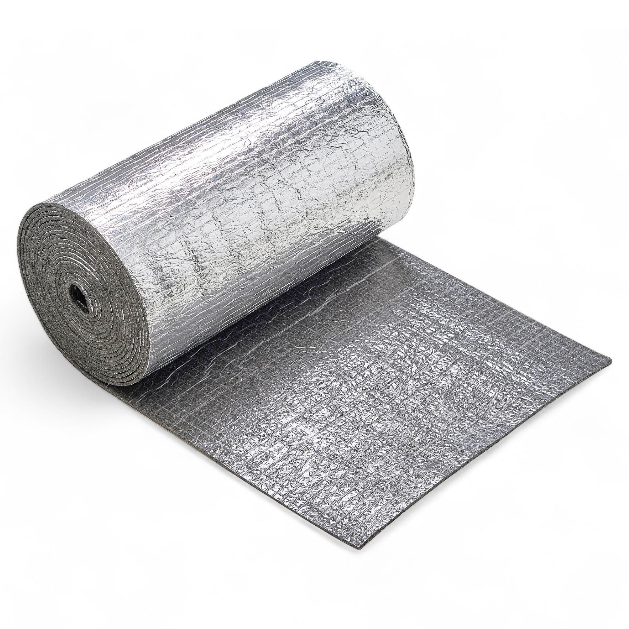 SGM Ecobloc 160 mil (4mm) 36 sqft (3.4 sqm) Car Sound Deadener Roll & Heat Shield, Closed Cell PE Foam + Aluminum, Noise Reduction & Thermal Insulation for Roof, Doors, Trunk, Floor DIY Easy Instal