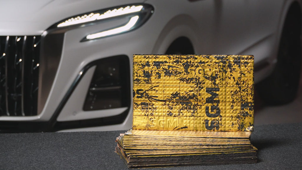 SGM Gold Exclusive Car Sound Deadening Mat 80 mil (2mm) 36 sqft (3.4 sqm), Automotive Sound Deadener, Self Adhesive Butyl Car Sound Deadening Material, Audio Noise Insulation and Dampening Sheets